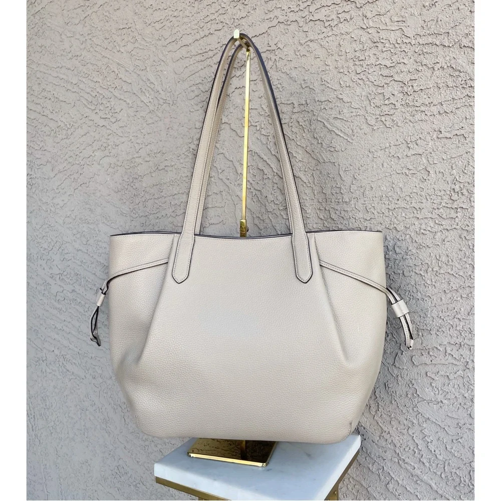KATE SPADE Beige Cream Neutral Leather Large Dumpling Tote Bag